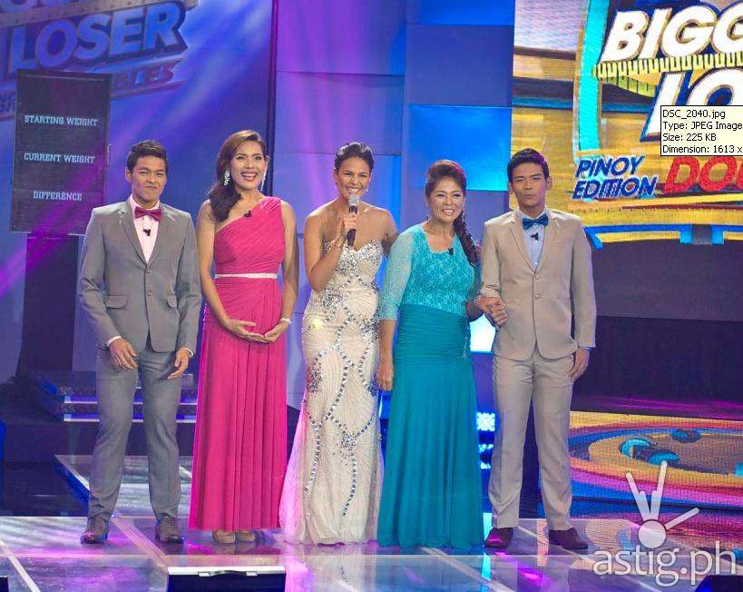 Bryan, Kayen, Iza Calzado, Osie, and Francis before the final weigh-in