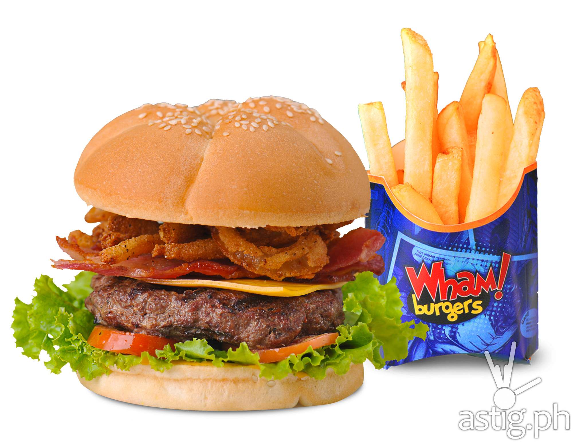 Wham! burger with fries