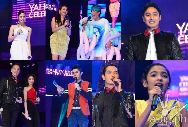 Yahoo Celebrity Awards winners Kim Chiu, Karylle, Vice Ganda, Coco Martin, Bamboo, Sarah Geronimo, Vhong Navarro, Jake Cuenca, Andrea Brillantes (PHOTO COURTESY OF PUSH.COM.PH)