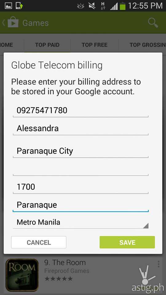 Step 3: Enter your billling details