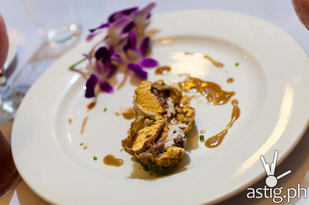 Cross-section of balut at Chef Arch's LIME