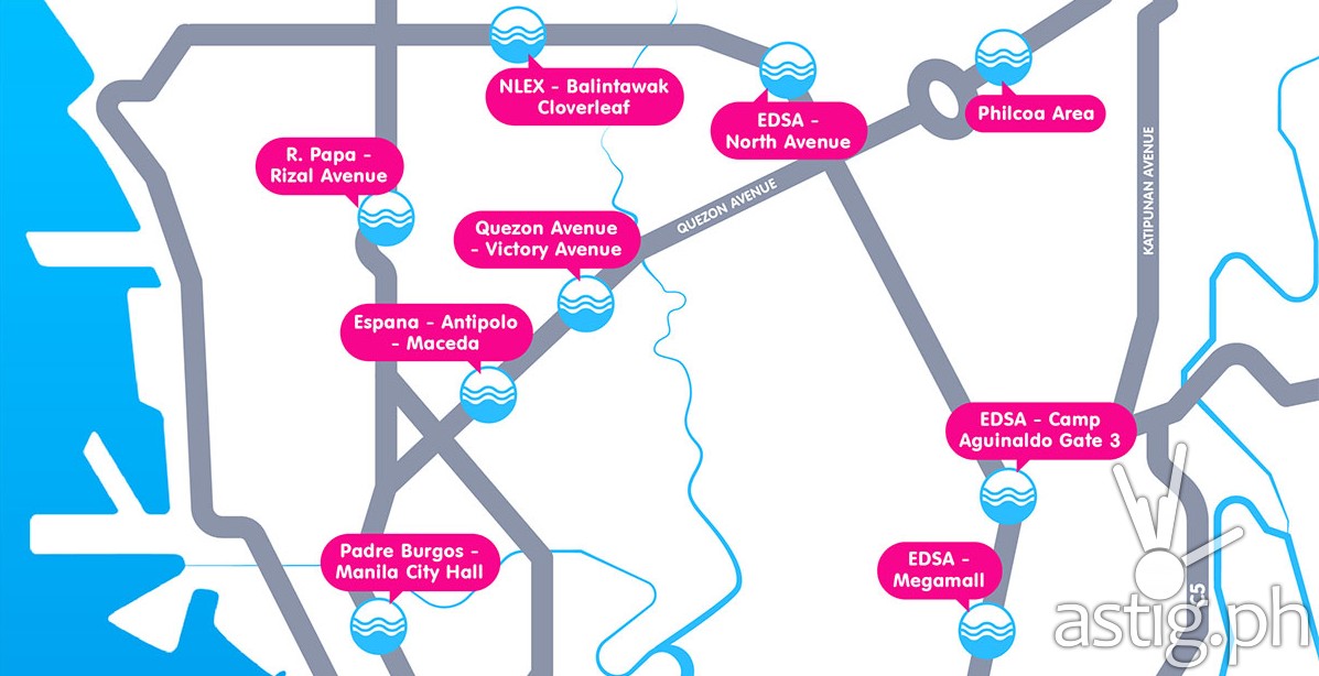 Infographic of 18 of the most flood-prone roads according to MMDA (looloo)