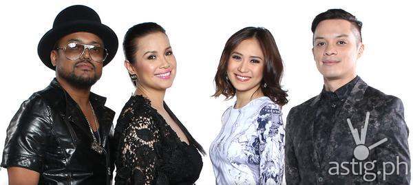 The Voice coaches Apl de Ap, Lea Salonga, Sarah Geronimo, Bamboo