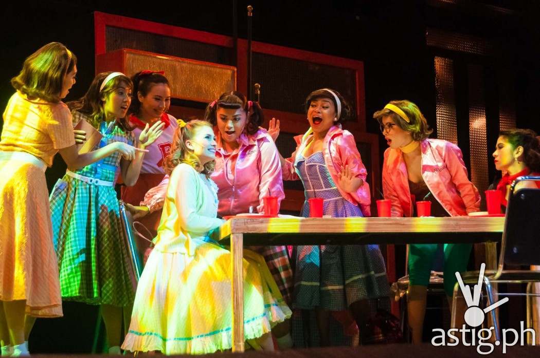 Memorable costumes worn by The Pink Ladies gave each character a unique identity - Grease by 9 Works Theatrical