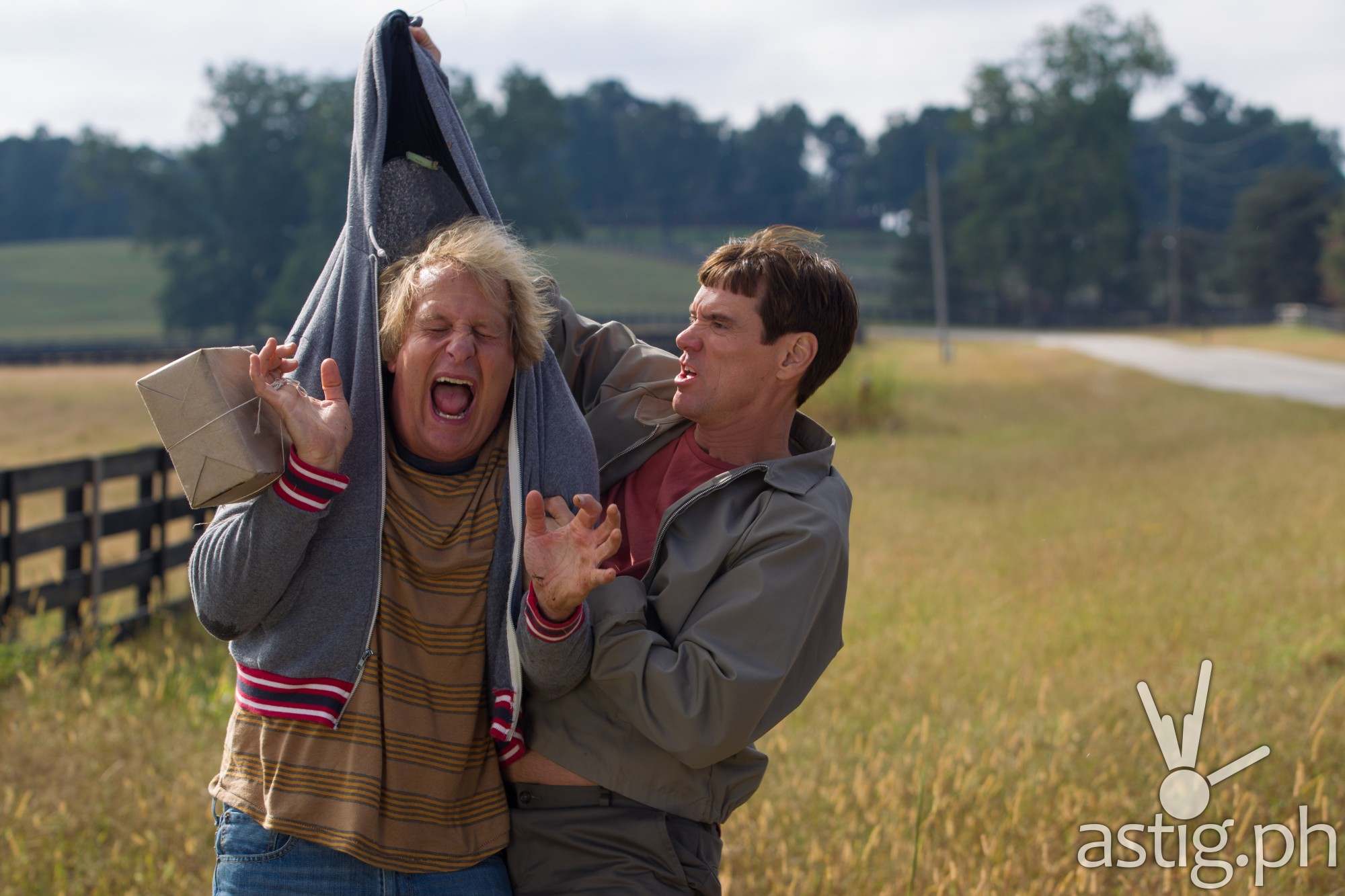 Jim Carrey (Lloyd Christmas) and Jeff Daniels (Harry Dunne) in Dumb and Dumber To