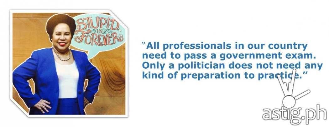 Miriam Defensor Santiago Stupid is Forever quote on politics