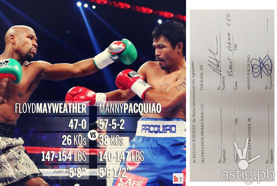 Mayweather vs Pacquiao signed contract