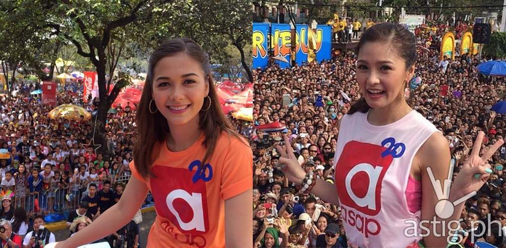 Kim Chiu and Maja Salvador during the Sinulog Float Parade in Cebu