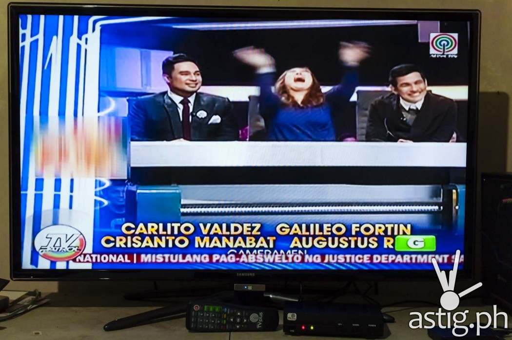 ABS-CBN TVplus digibox looks crisp and sharp on a 40-inch samsung HD TV