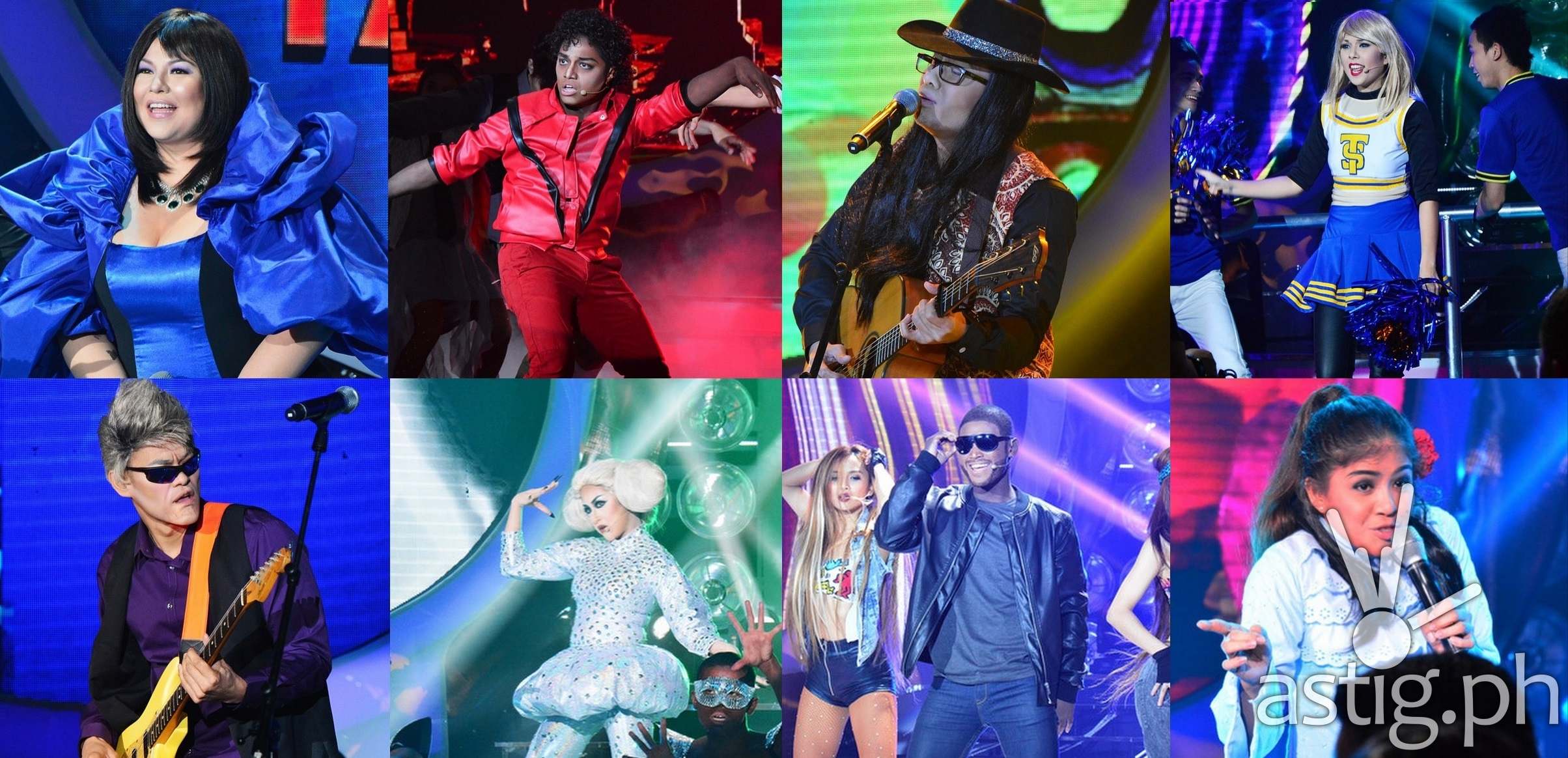 Karla as Sharon Cuneta, Nyoy as Michael Jackson, Tutti as Freddie Aguilar, Maxene as Taylor Swift, Jay-R as Pepe Smith in Your Face Sounds Familiar
