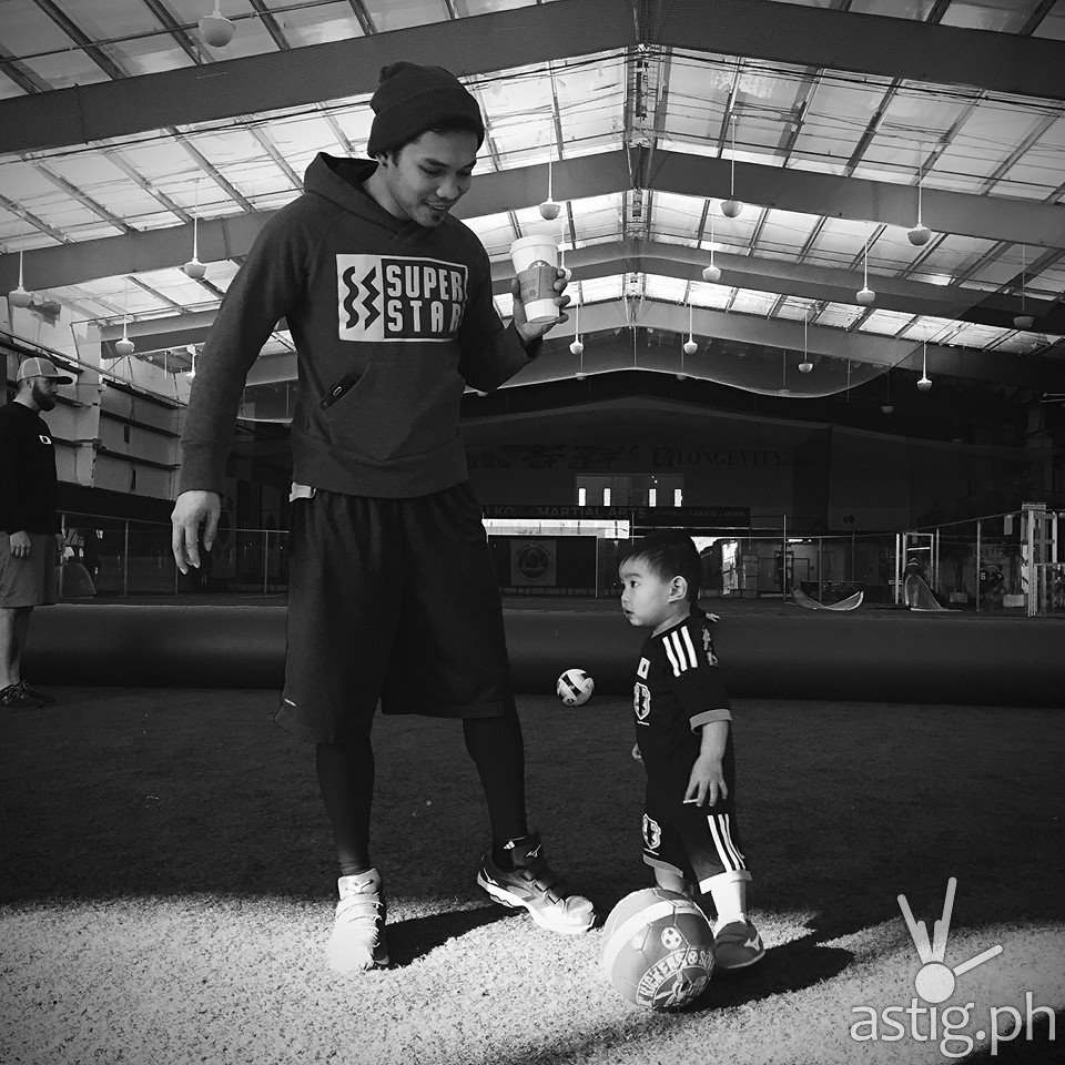 Nonito and Jarel during soccer training in Nonito's FB account