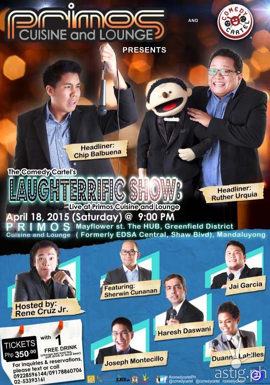 Comedy Cartel Primos Cuisine & Lounge April 18