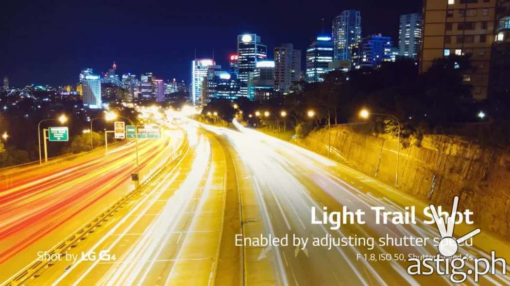 LG G4 light trail shot