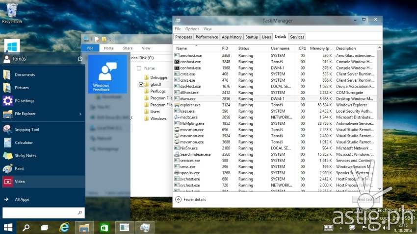 Windows 10 Aero Glass theme (image: glass8.eu)