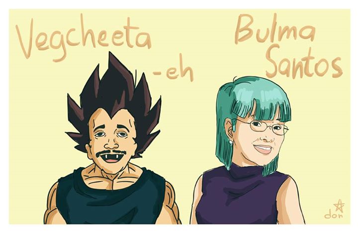 Rene Requiestas (Cheeta-eh) as "Vegcheeta-eh" (Vegeta) and Vilma Santos as "Bulma Santos" (Bulma)