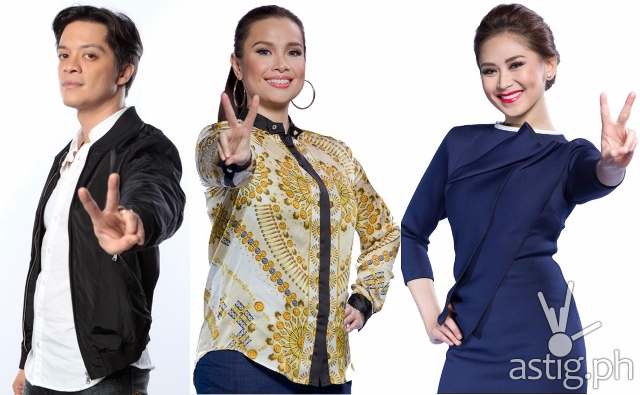 'The Voice Kids' coaches (L-R) Bamboo, Lea Salonga, and Sarah Geronimo