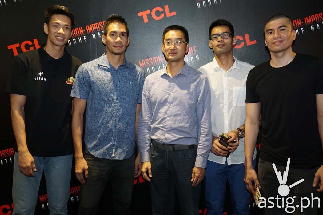 Fr -R Allein Maliksi - PF Star ; Cyrus Baguio - Alaska Aces ; Mr. Eason Cai - Marketing Director, TCL Phils. ; Ronald Tubid - SM Beermen ;  Mac Cardona - NLEX Road Warriors