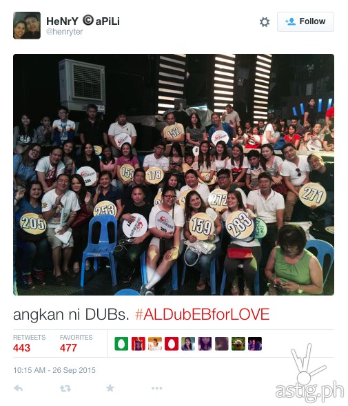 ALDubEBforLOVE top tweet by Henry apili