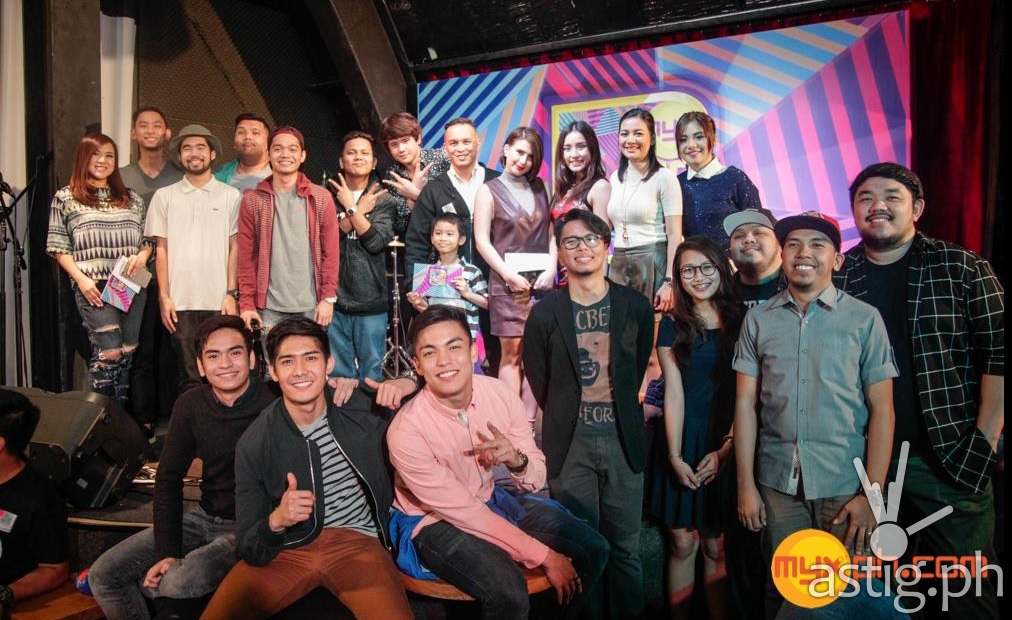 Nominees fwith MYX VJs at the MYX Music Awards nomination night