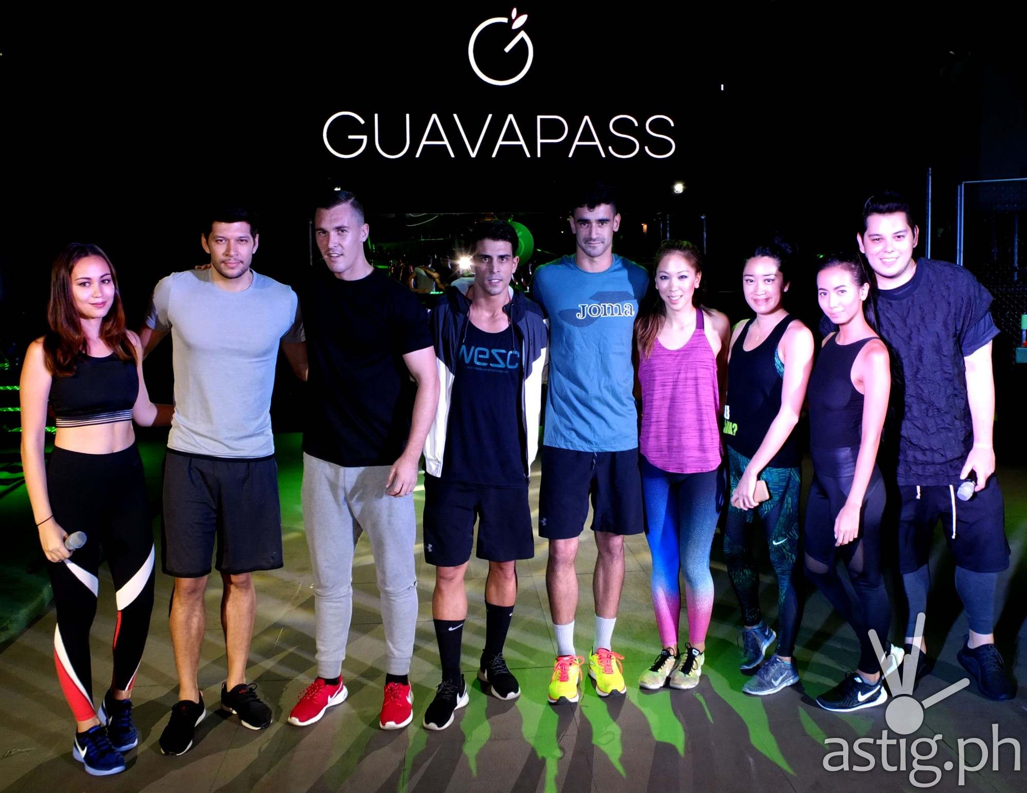 The Meralco football players after their burpees jump box game.