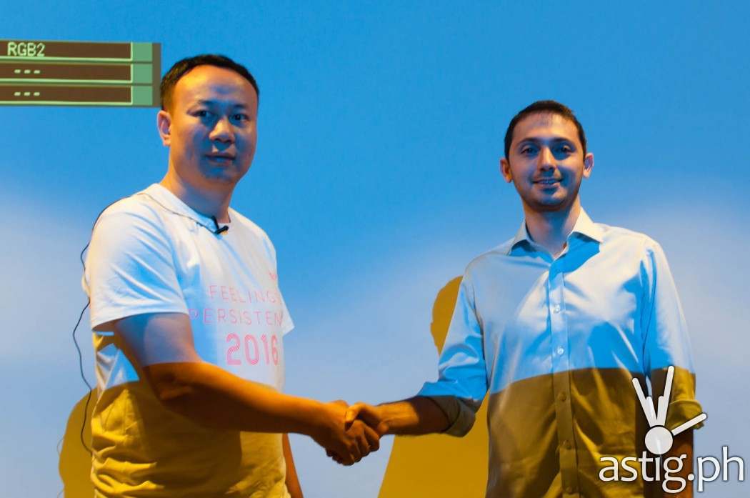 Elephone CEO Jingui Ji with Lazada Philippines Co-Founder and CEO Inanc Balci