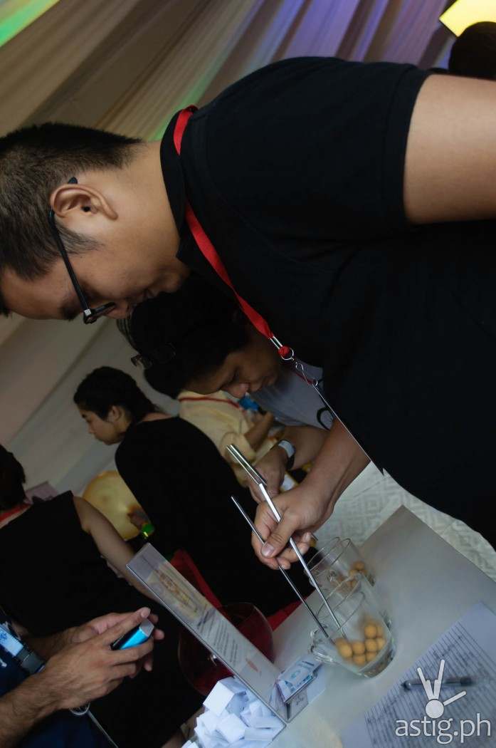 Crazy chopsticks game at Blogapalooza 2016