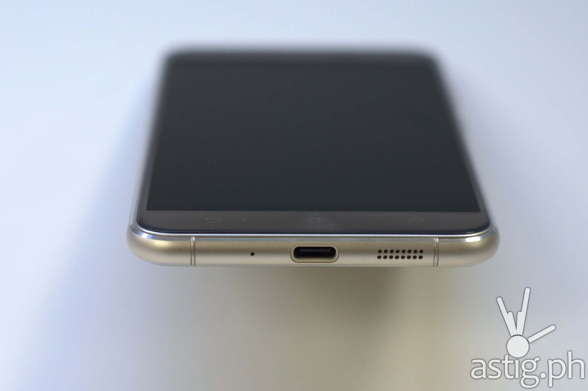 ASUS ZenFone 3 bottom showing USB Type-C port and loud speaker