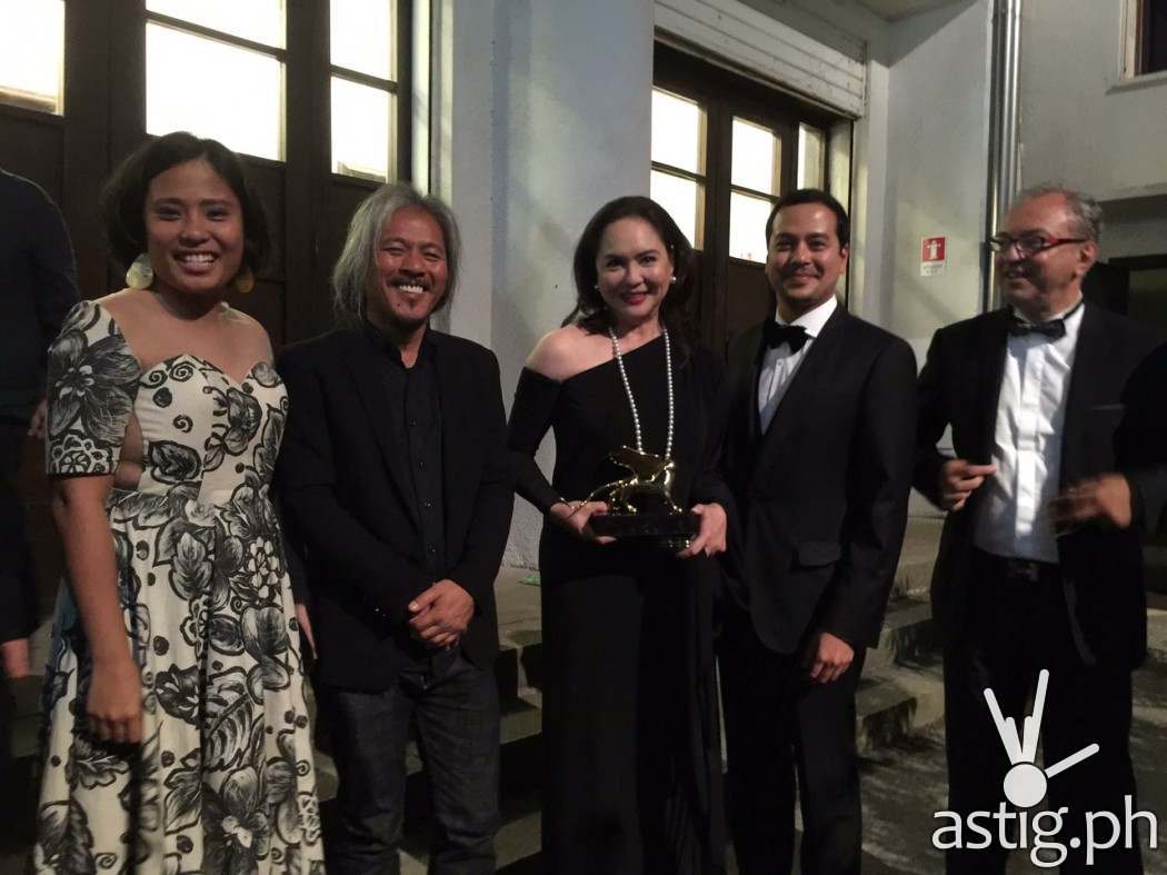 Lav Diaz with Charo Santos and John Lloyd Cruz