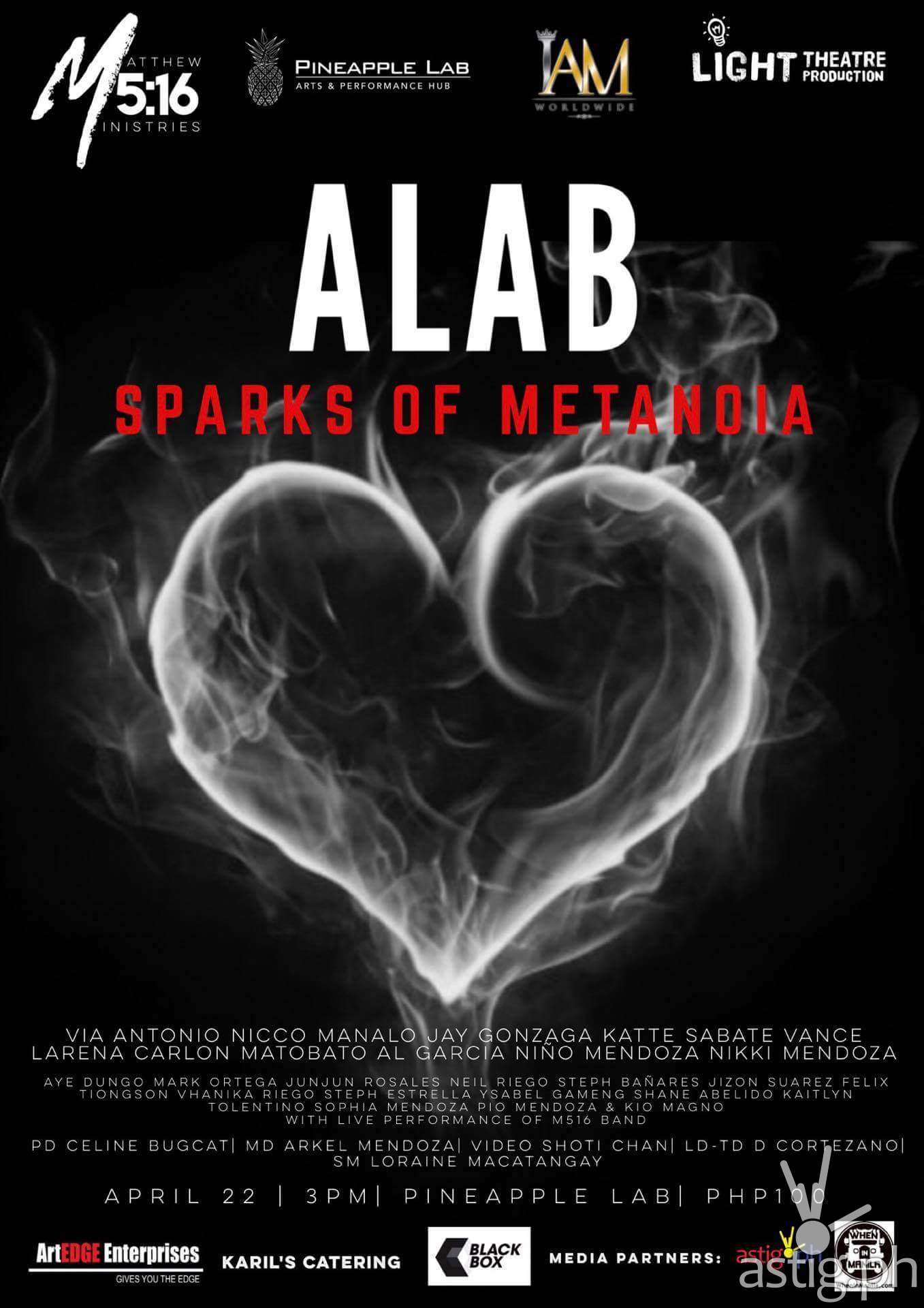 ALAB Sparks of Metanoia event poster