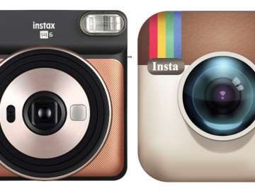 Fujifilm Instax SQUARE SQ6 (left) vs Instagram's old logo (right)