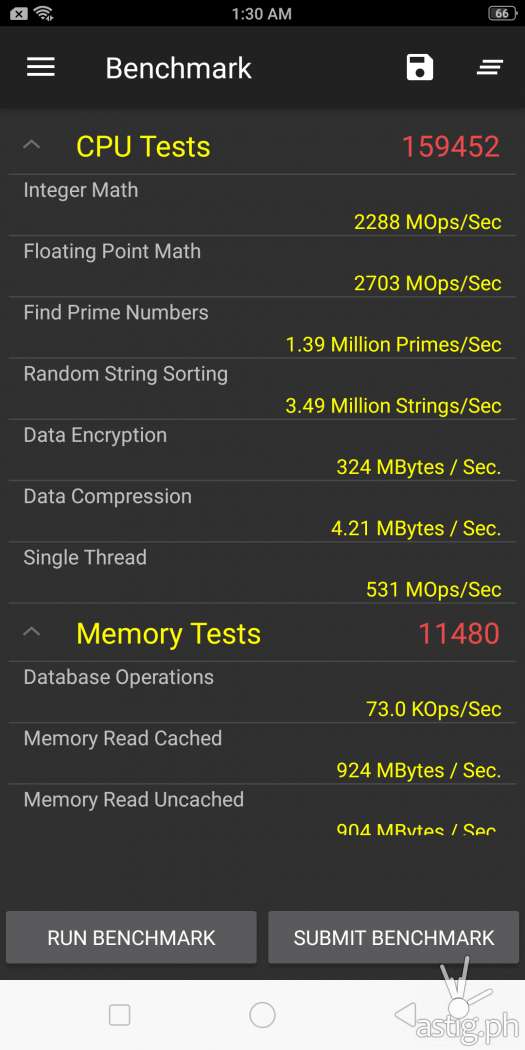 OPPO F7 performance benchmark - PerformanceTest Mobile