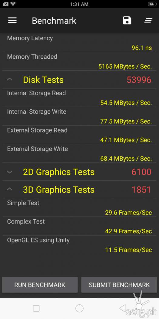 OPPO F7 performance benchmark - PerformanceTest Mobile