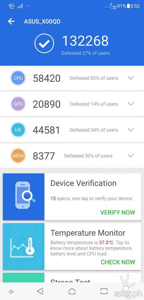 Zenfone 5 Antutu benchmark results