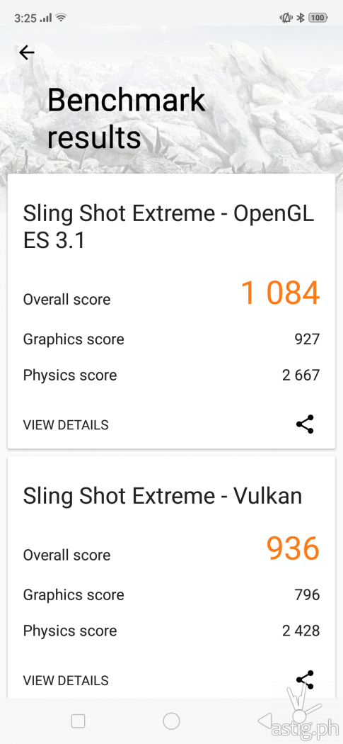 3DMark benchmark results - OPPO F9