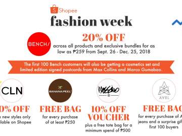 20% off all Bench products during Shopee's Fashion Week