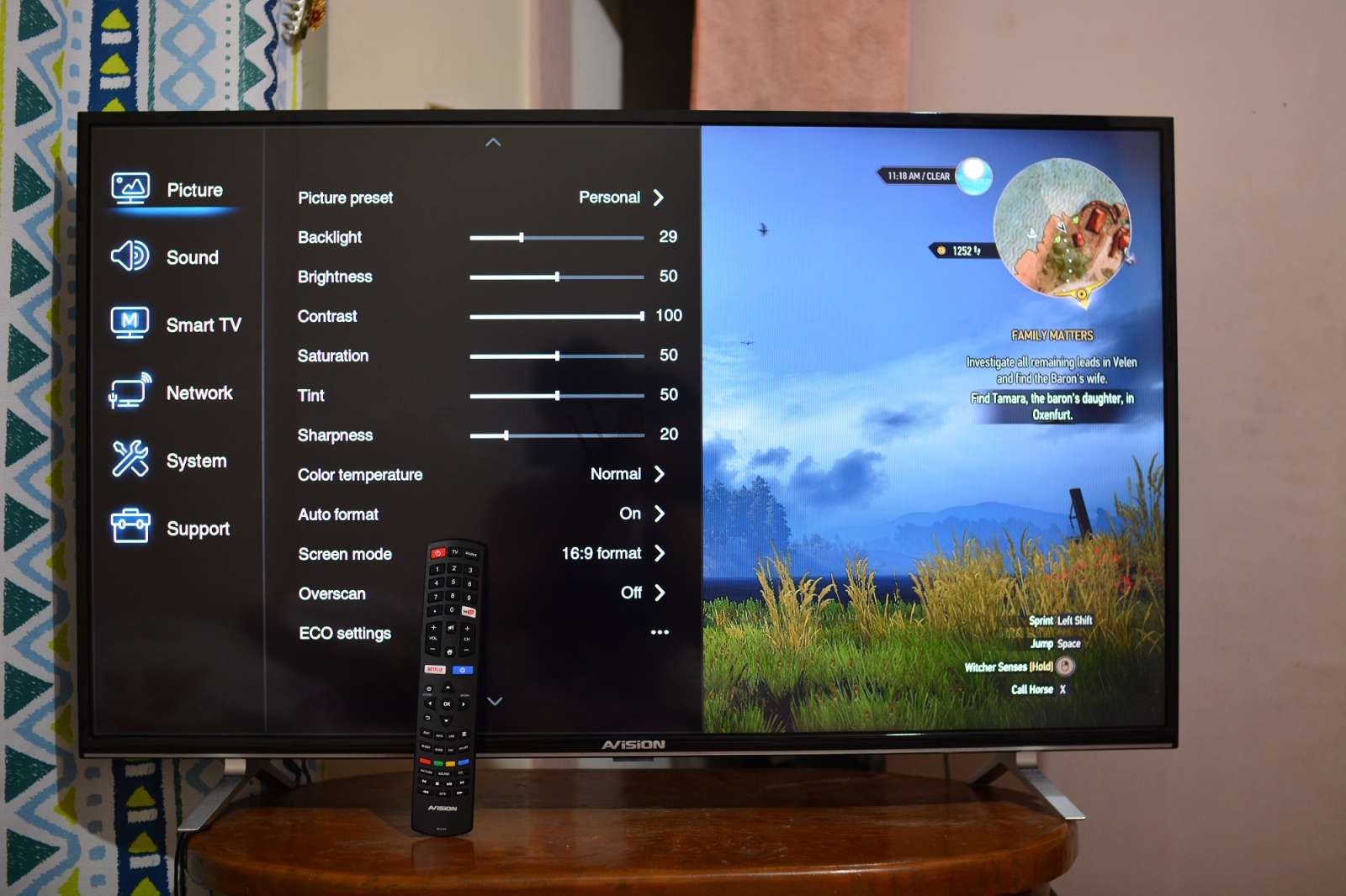AVision 43FL801 Smart LED TV - display settings