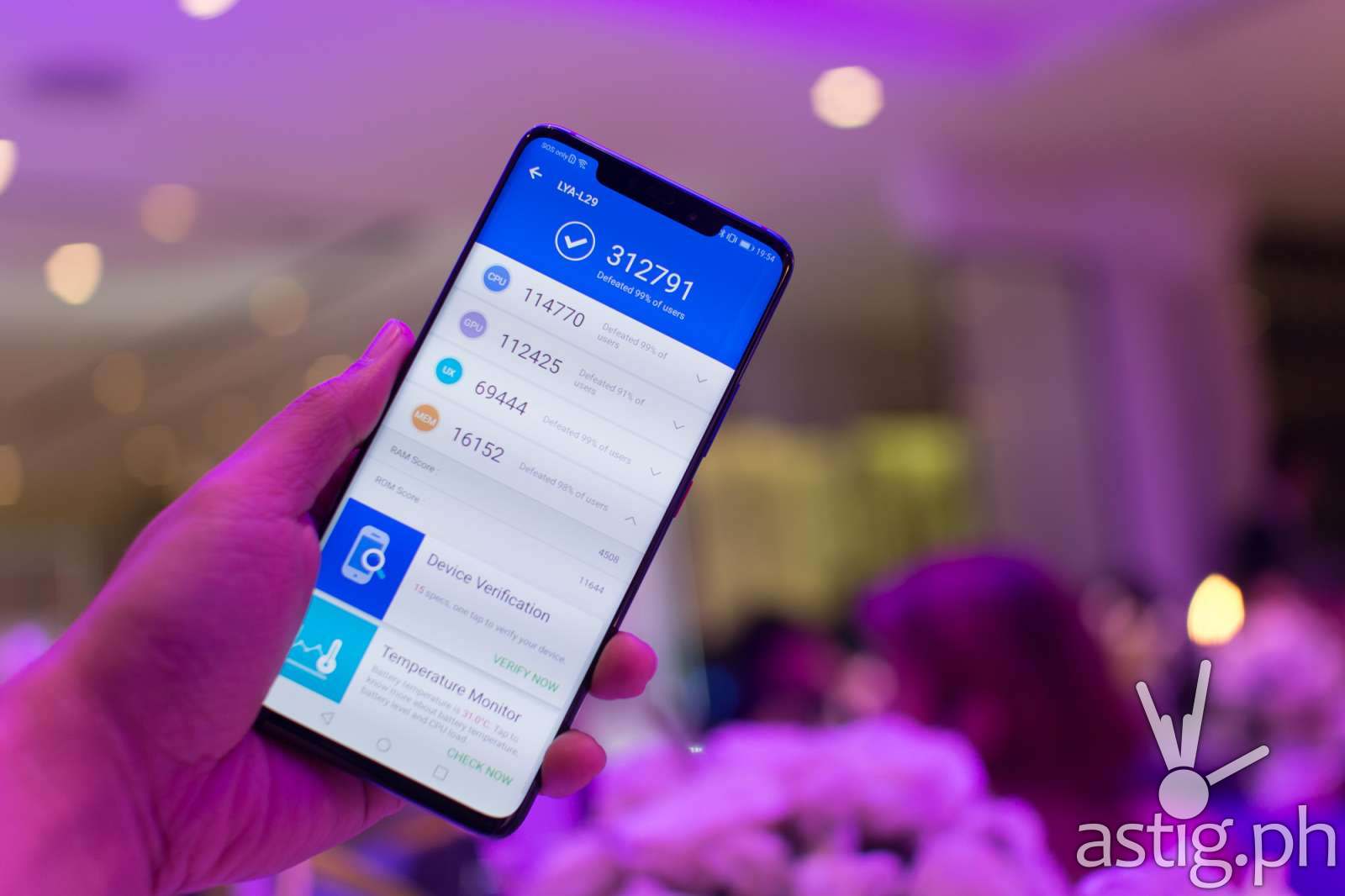 Huawei Mate 20 Pro - Antutu benchmark results