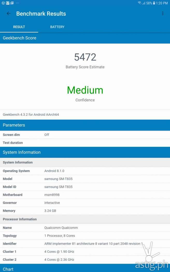Geekbench 4 - Samsung Galaxy Tab S4