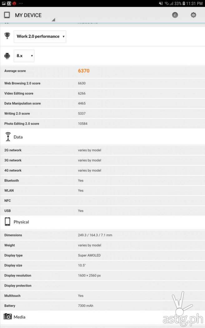 PCMark - Samsung Galaxy Tab S4