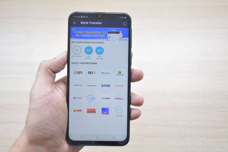 GCash Bank Transfer currently supports over 30 banks