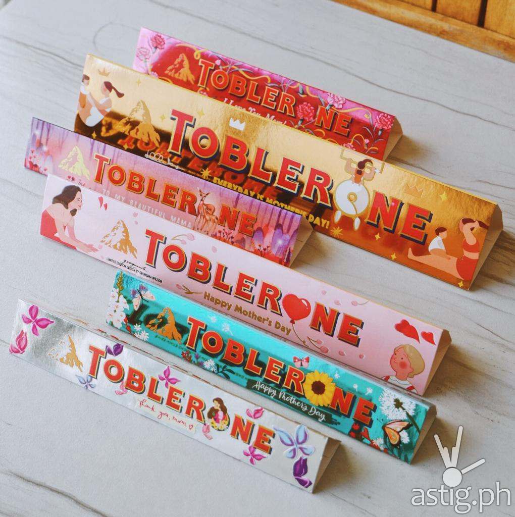 Isabelle Daza and Georgina Wilson designed these Mother's Day themed Toblerone sleeves!
