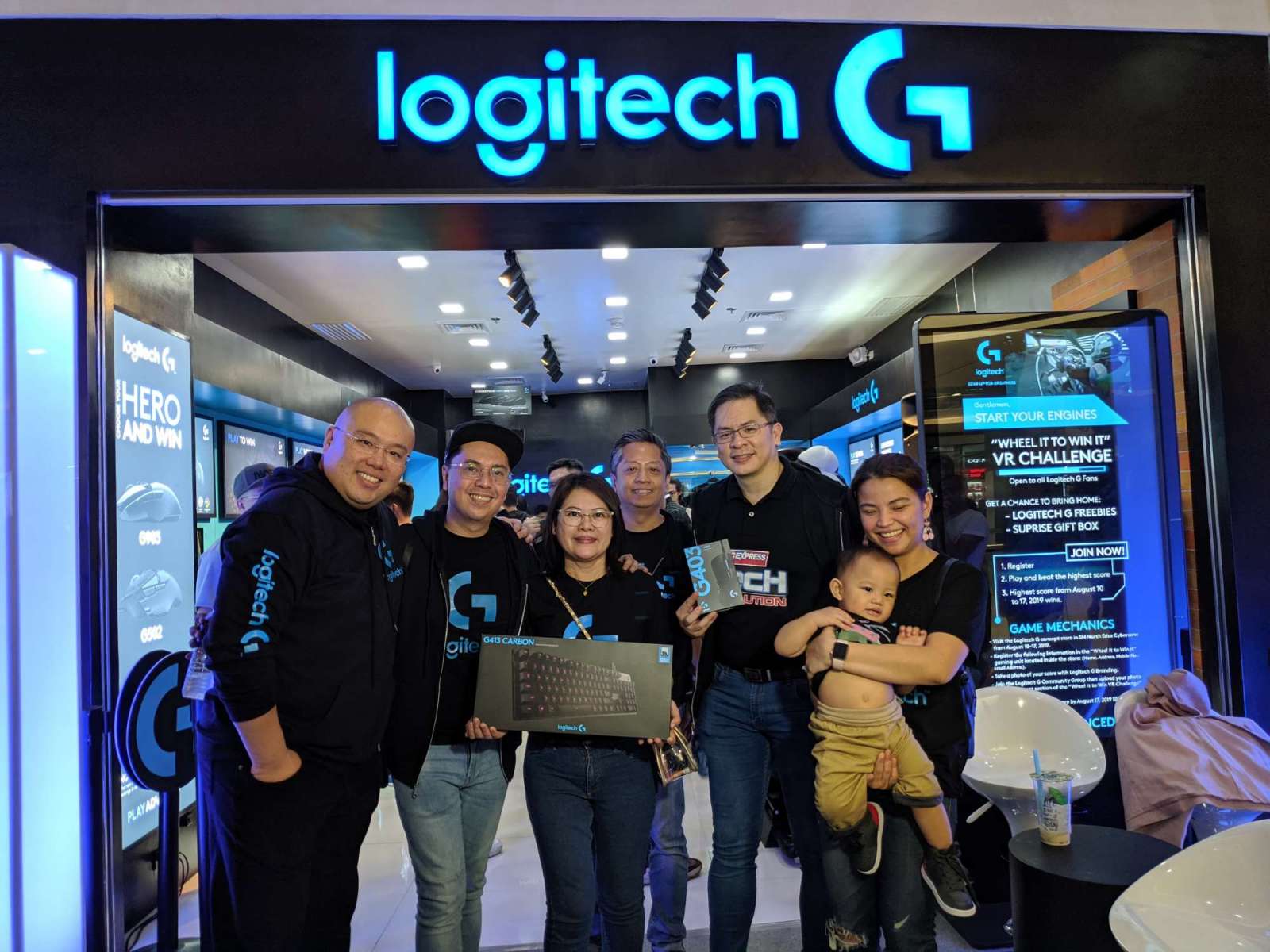 Logitech Philippines VP of Sales and Marketing Jesse Tan with fellow executives Thea Cornelio, Bernard Chow, Marlon Ballelos, Jarmine Borja, Sharleen Suarez, and Ice Santos - Logitech G Concept Store - Cyberzone SM North EDSA Annex, Quezon City, Philippines