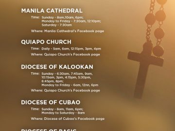 Holy Week 2020 online mass schedule (Philippines)
