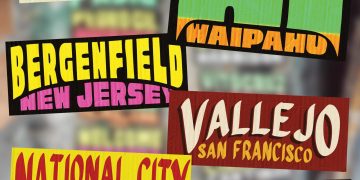 Collage 1 - US cities as jeepney signs from the Philippines by Zach Reyes