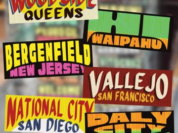 Collage 1 - US cities as jeepney signs from the Philippines by Zach Reyes