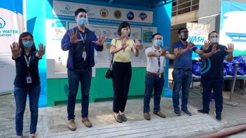 A handwashing facility built under the #WASHinPandemic program in Pasig City