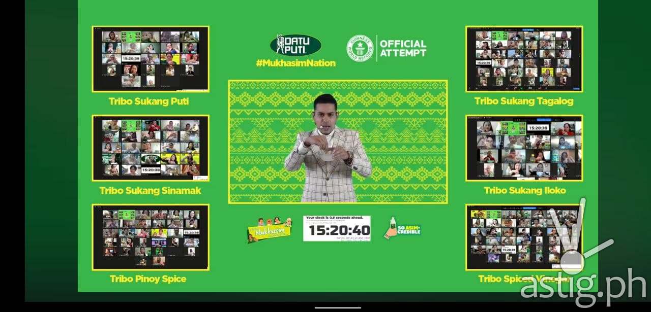 Participants were divided into six Tribo Breakout Rooms namely Tribo Sukang Puti, Tribo Sukang Sinamak, Tribo Pinoy Spice, Tribo Sukang Tagalog, Tribo Sukang Iloko, and Tribo Spiced Vinegar. This is to ensure that everyone is seen during the Official Guinness World Records™ Attempt.