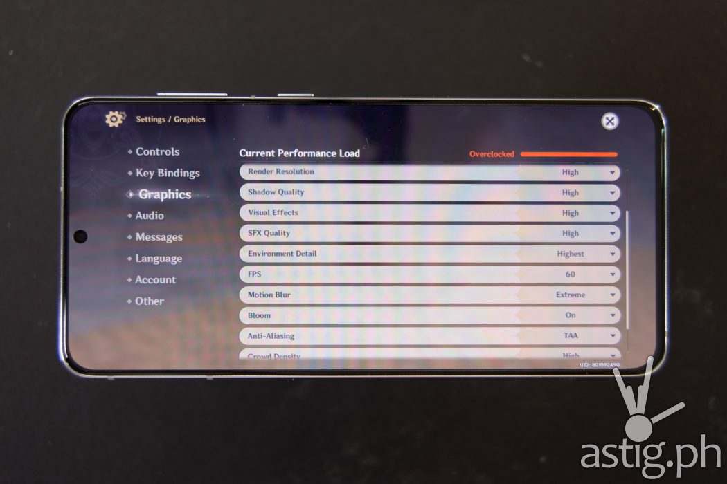 Genshin Impact max graphics settings - Samsung Galaxy S21 Plus 5G (Philippines)