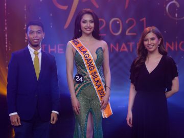 Silka Brand Specialist Cody Caranto, Ms. Alagang Silka 2021- Binibini 24 Francesca Taruc, Silka Senior Brand Manager Eunice de belen
