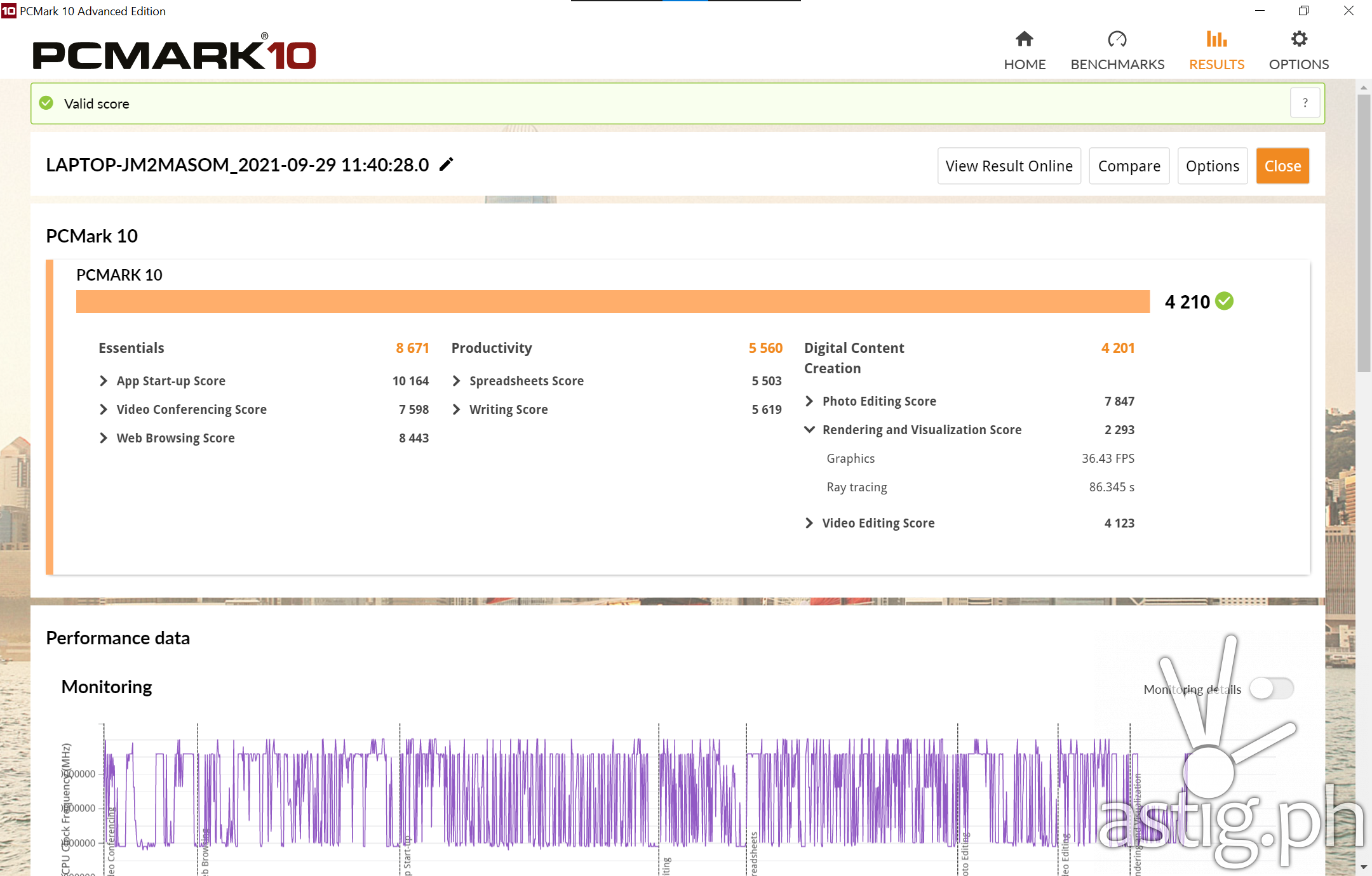 PCMark 10 benchmark score - realme Book i5